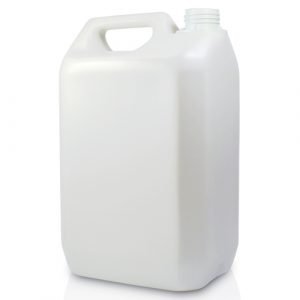 Empty 5 Litre White Plastic Jerry Can